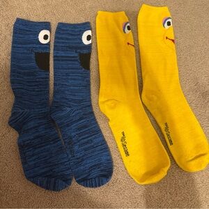 Sesame street teen adult men’s women’s 2 pack crew socks set Cookie Monster, big